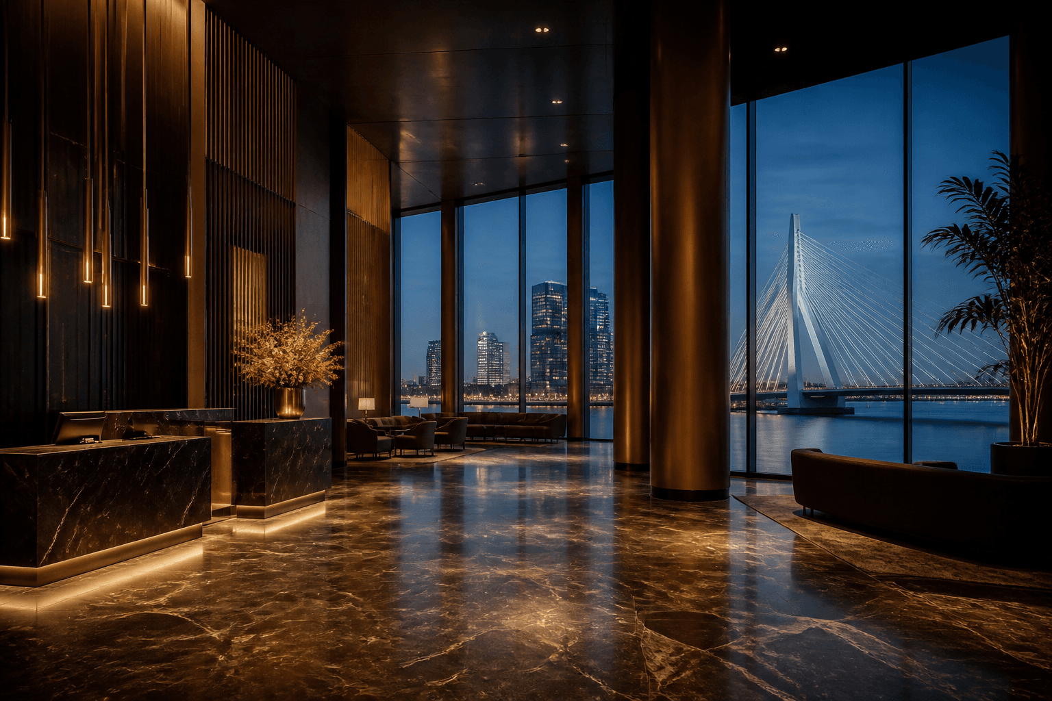 Lobby van Casino Verblijf Nederland aan de Oude Haven